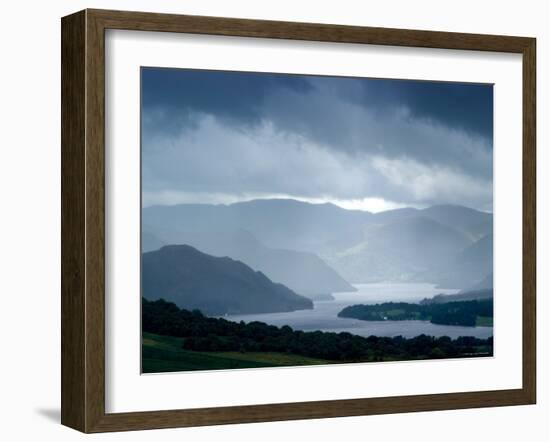 Foggy Landscape of River and Rolling Hills-Tommy Martin-Framed Photographic Print