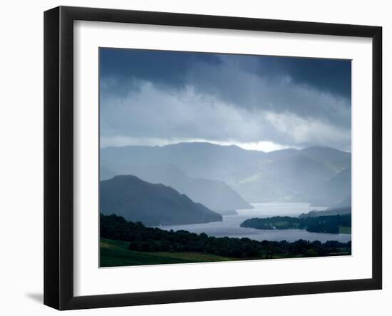 Foggy Landscape of River and Rolling Hills-Tommy Martin-Framed Photographic Print