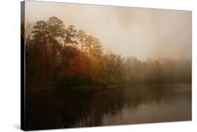 Foggy Morning at Lake LaJoie-Jai Johnson-Stretched Canvas