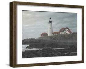 Foggy Morning At Portland-David Knowlton-Framed Giclee Print