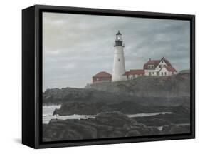 Foggy Morning At Portland-David Knowlton-Framed Stretched Canvas