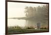 Foggy Morning in Spring, Chair Overlooking Casco Bay, Freeport, Maine-Rob Sheppard-Framed Photographic Print