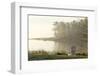 Foggy Morning in Spring, Chair Overlooking Casco Bay, Freeport, Maine-Rob Sheppard-Framed Photographic Print