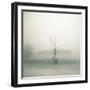 Foggy Morning Scene with Barn-Kevin Cruff-Framed Photographic Print