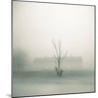 Foggy Morning Scene with Barn-Kevin Cruff-Mounted Photographic Print