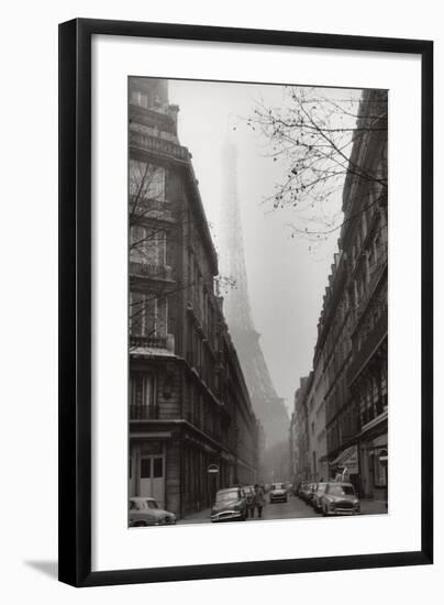 Foggy Paris in Black and White-null-Framed Art Print