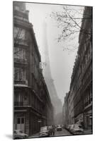 Foggy Paris in Black and White-null-Mounted Art Print