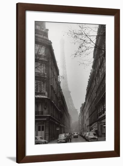 Foggy Paris in Black and White-null-Framed Art Print