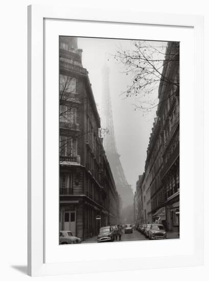 Foggy Paris in Black and White-null-Framed Art Print