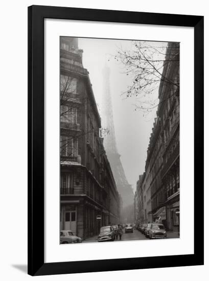 Foggy Paris in Black and White-null-Framed Art Print