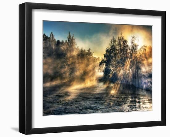 Foggy River-null-Framed Art Print