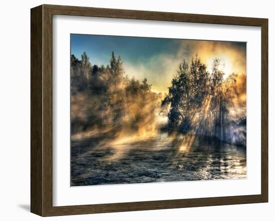 Foggy River-null-Framed Art Print