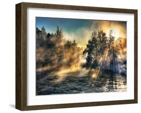 Foggy River-null-Framed Art Print