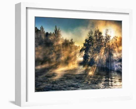 Foggy River-null-Framed Art Print