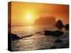 Foggy Sunset at Ruby Beach-James Randklev-Stretched Canvas