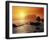 Foggy Sunset at Ruby Beach-James Randklev-Framed Photographic Print