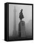 Foggy View of Monuments in Trafalgar Square, London-Hans Wild-Framed Stretched Canvas