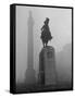 Foggy View of Monuments in Trafalgar Square, London-Hans Wild-Framed Stretched Canvas