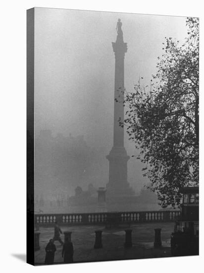 Foggy View of Trafalgar Square-Hans Wild-Stretched Canvas