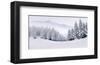Foggy Winter Mountain Panorama-null-Framed Art Print