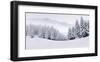 Foggy Winter Mountain Panorama-null-Framed Art Print