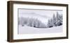 Foggy Winter Mountain Panorama-null-Framed Art Print