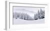 Foggy Winter Mountain Panorama-null-Framed Art Print