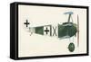 Fokker Dr 1 Triplane-English School-Framed Stretched Canvas