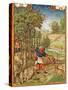 Fol.11V the Month of November: Harvesting Acorns for the Pigs and Hunting-Flemish-Stretched Canvas