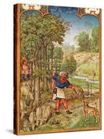 Fol.11V the Month of November: Harvesting Acorns for the Pigs and Hunting-Flemish-Stretched Canvas