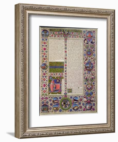 Fol.44R Opening Words of Leviticus, from the Borso D'Este Bible. Vol 1-Italian School-Framed Giclee Print