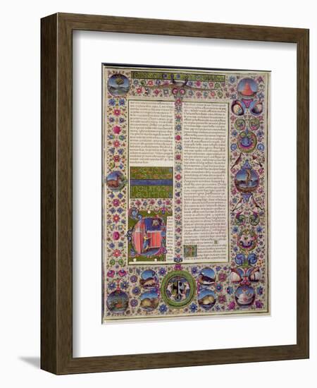 Fol.44R Opening Words of Leviticus, from the Borso D'Este Bible. Vol 1-Italian School-Framed Giclee Print