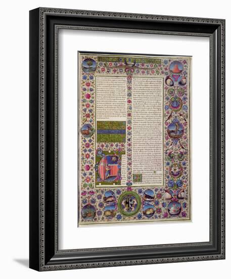 Fol.44R Opening Words of Leviticus, from the Borso D'Este Bible. Vol 1-Italian School-Framed Giclee Print