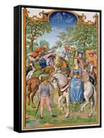 Fol 5V the Month of May: Festival of the Trees, from the 'Breviarium Grimani', C.1515-Flemish School-Framed Stretched Canvas