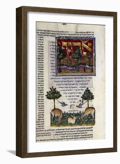 Fol.80 from 'The Rothschild Miscellany', Northern Italy, C.1450-80-null-Framed Giclee Print