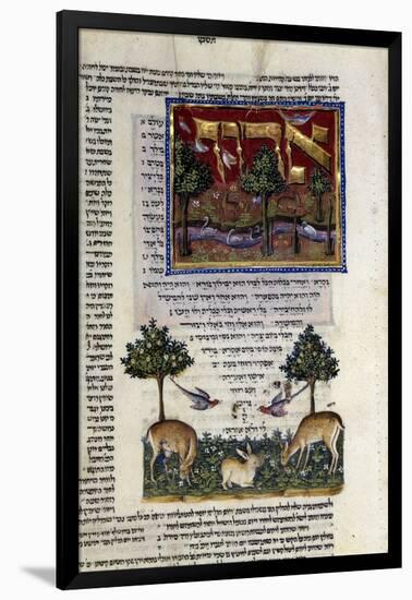 Fol.80 from 'The Rothschild Miscellany', Northern Italy, C.1450-80-null-Framed Giclee Print