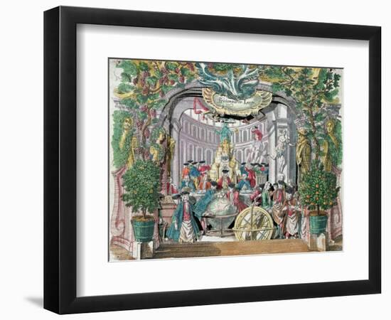 Fold-out 'Peep Show' of a Masonic Lodge, Mid Eighteenth Century-Martin Engelbrecht-Framed Premium Giclee Print