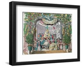 Fold-out 'Peep Show' of a Masonic Lodge, Mid Eighteenth Century-Martin Engelbrecht-Framed Premium Giclee Print