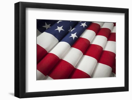 Folded American Flag Abstract.-Andy Dean Photography-Framed Photographic Print