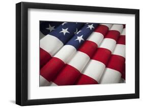 Folded American Flag Abstract.-Andy Dean Photography-Framed Photographic Print