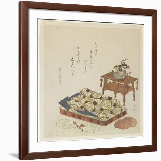Folded Court Robe and a Hat with Tiger Ornament-Ryuryukyo Shinsai-Framed Giclee Print