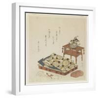 Folded Court Robe and a Hat with Tiger Ornament-Ryuryukyo Shinsai-Framed Giclee Print