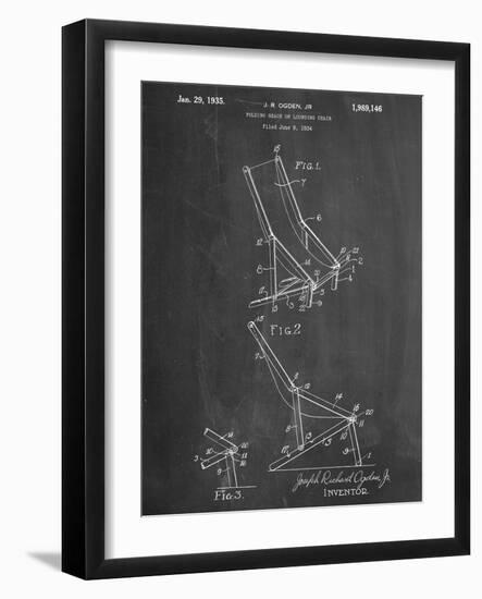 Folding Beach Chair Patent-null-Framed Art Print