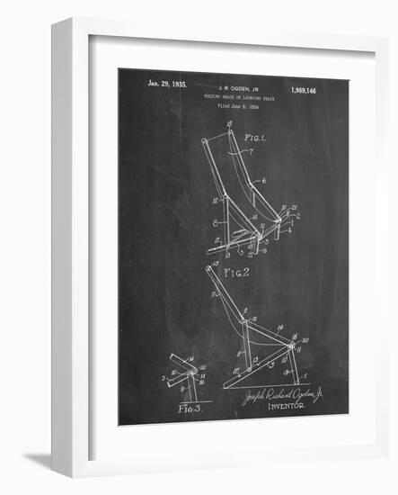 Folding Beach Chair Patent-null-Framed Art Print