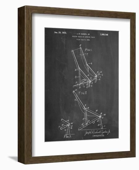 Folding Beach Chair Patent-null-Framed Art Print