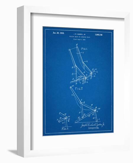 Folding Beach Chair Patent-null-Framed Art Print