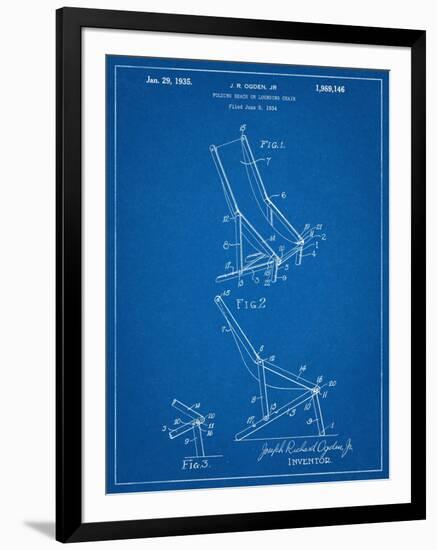 Folding Beach Chair Patent-null-Framed Art Print