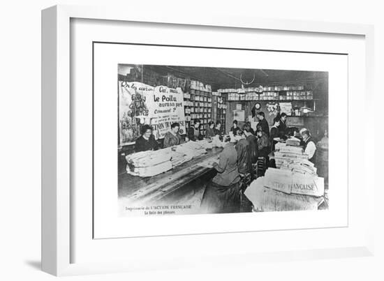 Folding Machine Room, Printing Works of the L'Action Francaise Newspaper, Paris, 1917-null-Framed Giclee Print