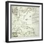 Folding Map of the North American Atlantic Coast, 1714-null-Framed Giclee Print