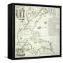 Folding Map of the North American Atlantic Coast, 1714-null-Framed Stretched Canvas